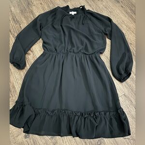 GB Girls Black ruffle dress - size L. Flowy, Sheer. Classic.